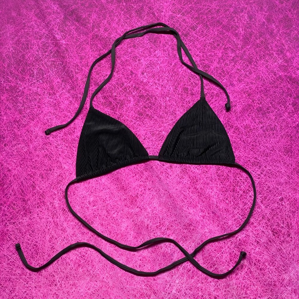 Tia Ribbed Triangle Bikini Top - Picture 3 of 5